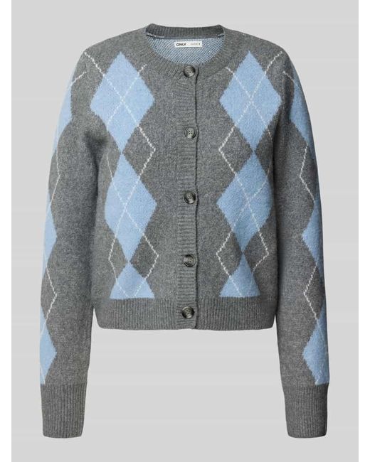 ONLY Blue Regular Fit Strickjacke mit Woll-Anteil Modell 'BRIGHTON'