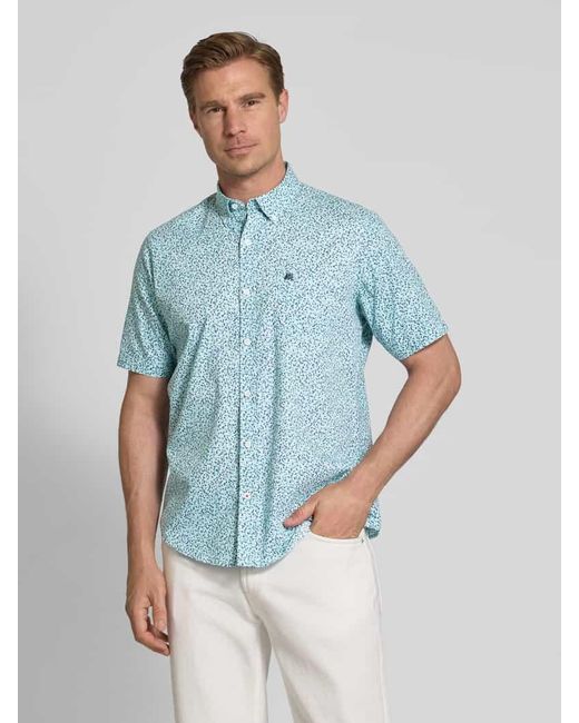 Lerros Regular Fit Freizeithemd mit Label-Stitching in Blue für Herren
