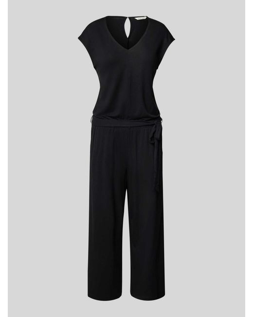 Tom Tailor Regular Fit Jumpsuit Met Strikceintuur in het Black