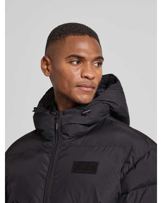 EA7 Steppjacke mit elastischem Logo-Bund in Black für Herren