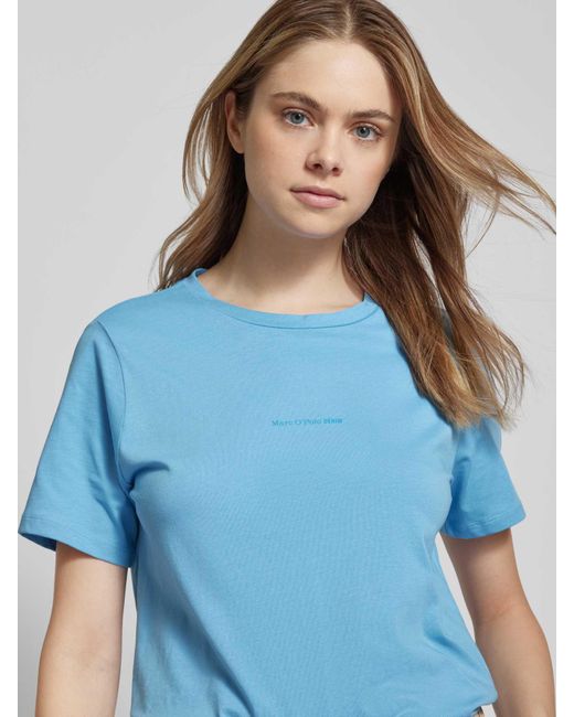 Marc O' Polo T-shirt Met Labelprint in het Blue