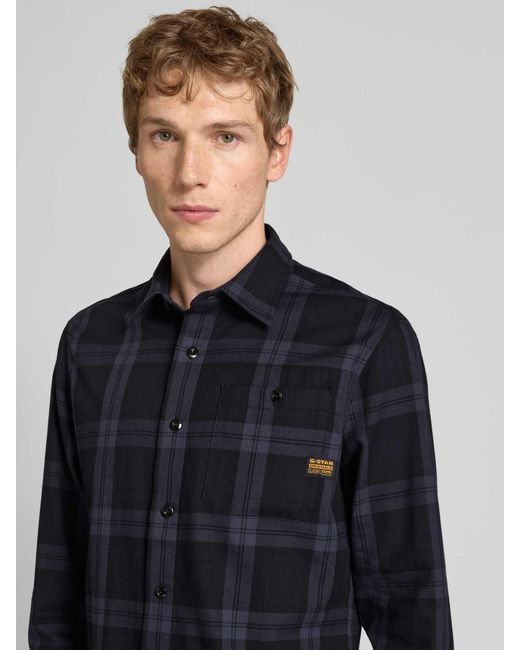 G-Star Slim Fit Vrijetijdsoverhemd Met Kentkraag, Model 'Bristum 2.0' in het Blue voor heren
