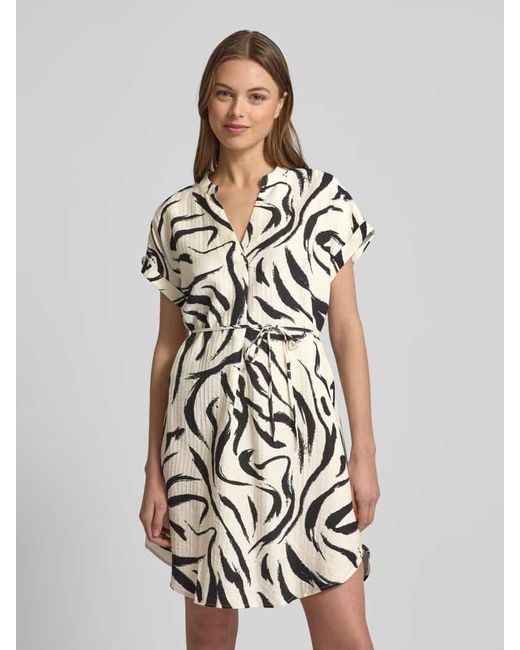 Vila White Knielanges Kleid Mit Bindegürtel Modell 'Clo'