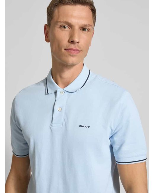 Gant Poloshirt mit Label-Stitching in Blue für Herren