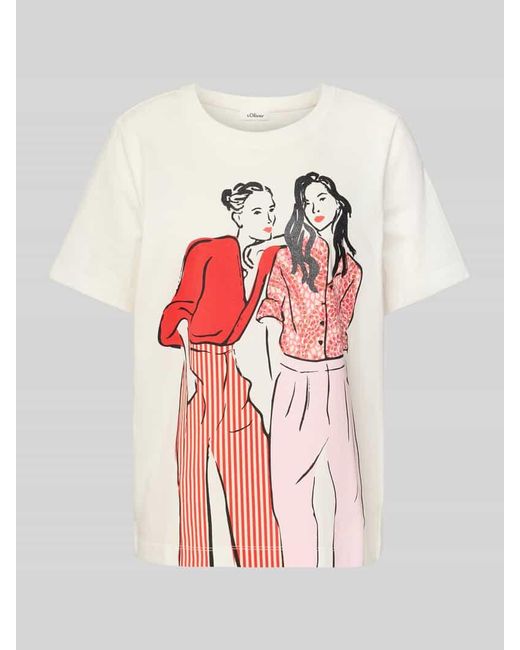 S.oliver Red Relaxed Fit T-Shirt aus reiner Baumwolle