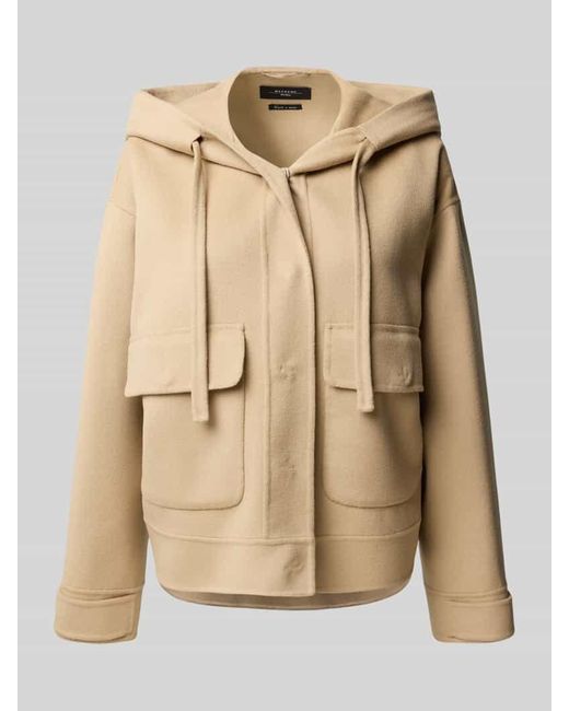 Weekend by Maxmara Natural Regular Fit Jacke mit Kapuze aus Woll-Mix Modell 'GARY'