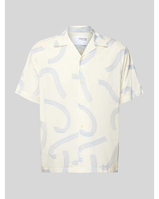 SELECTED Relaxed Fit Vrijetijdsoverhemd Van Een Mix Van Katoen En Modal in het White voor heren
