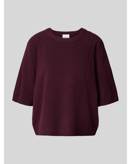 Comma, Gebreide Pullover Met 3/4-Mouwen in het Red