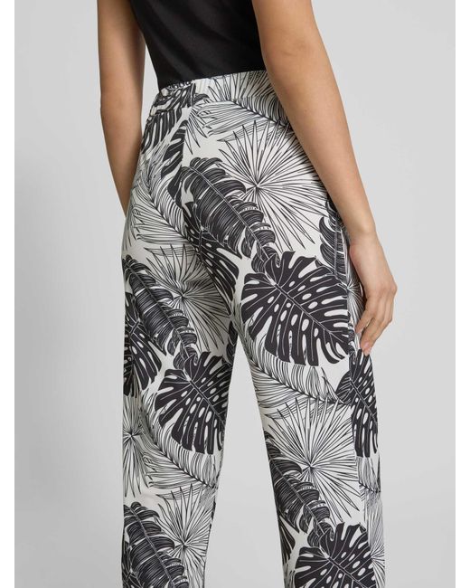 SteHmann Broek Met Verkorte Pasvorm En Elastische Band, Model 'Filiz' in het White