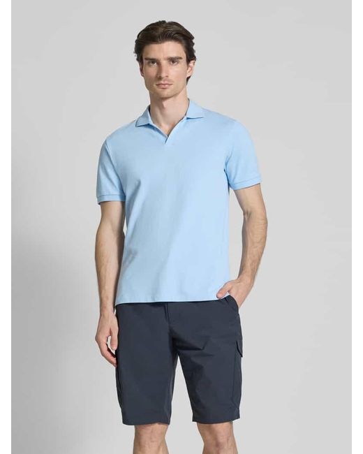 Mc2 Saint Barth Regular Fit Poloshirt mit V-Ausschnitt Modell 'CHARLES' in Blue für Herren