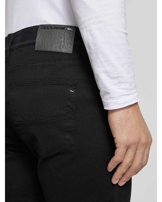 Brax Broek Met Labelpatch, Model 'Cadiz' in het Black voor heren