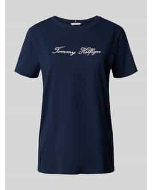 Tommy Hilfiger Regular Fit T-Shirt Van Puur Katoen in het Blue