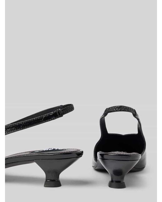 Alohas Black Pumps aus Leder mit elastischem Riemen Modell 'Eros'