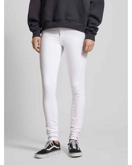 ONLY White Skinny Fit Jeans im 5-Pocket-Design Modell 'ROYAL'