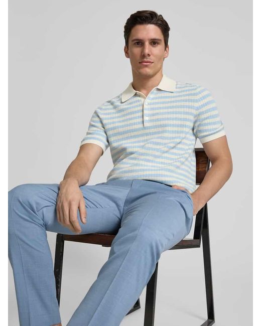 Tiger Of Sweden Regular Fit Poloshirt Mit Strukturmuster Modell 'Erros' in Blue für Herren
