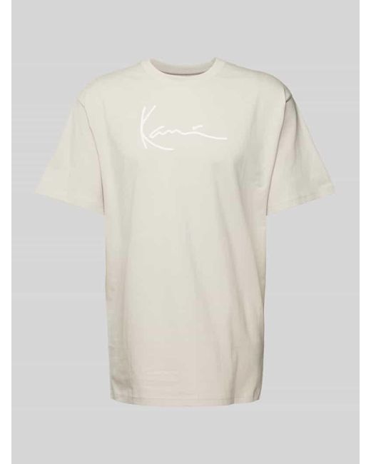Karlkani T-Shirt mit Label-Print Modell 'Signature' in White für Herren