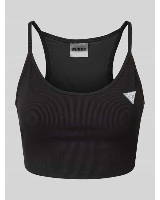 Guess Black Bustier mit Label-Badge Modell 'CROCUS'