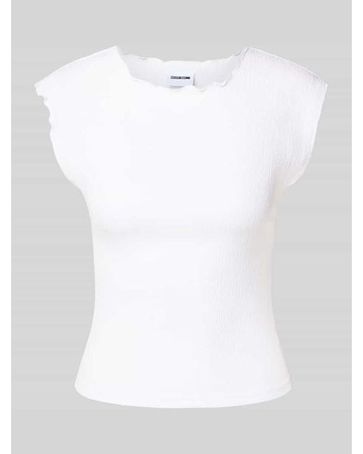 Noisy May White T-Shirt mit Rundhalsausschnitt Modell 'ALEXIS'