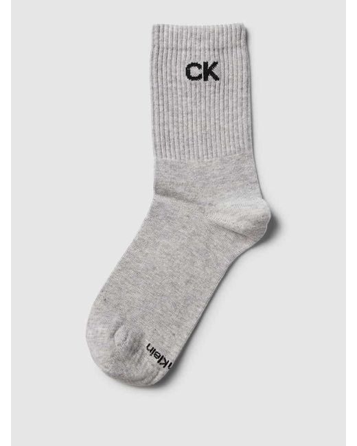 Calvin Klein Gray Socken mit Label-Details