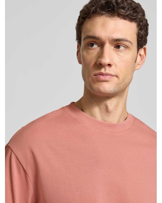SELECTED Relaxed Fit T-Shirt Van Puur Katoen Model 'Relexaspen' in het Pink voor heren