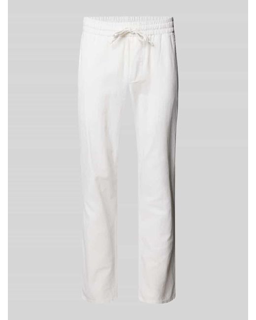 Only & Sons Cropped Stoffhose aus Leinen-Mix Modell 'LINUS' in White für Herren
