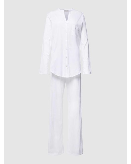 Hanro Pyjama Met Borstzak in het White voor heren
