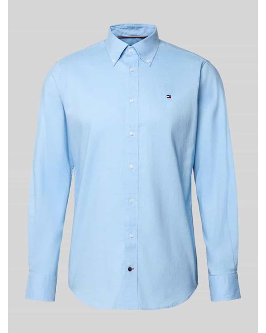 Tommy Hilfiger Regular Fit Businesshemd aus reiner Baumwolle in Blue für Herren