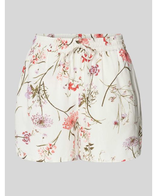Vero Moda Natural Shorts aus Viskose mit floralem Muster Modell 'EASY JOY'