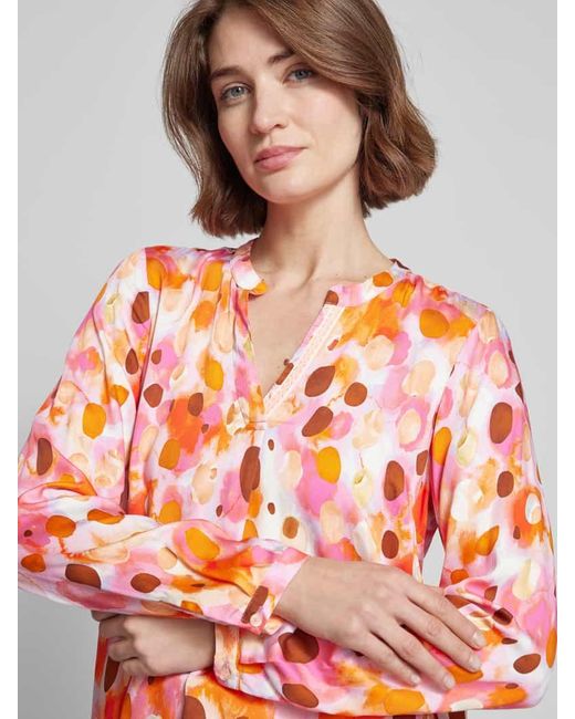 Emily Van Den Bergh Orange Bluse aus Viskose im Allover-Look
