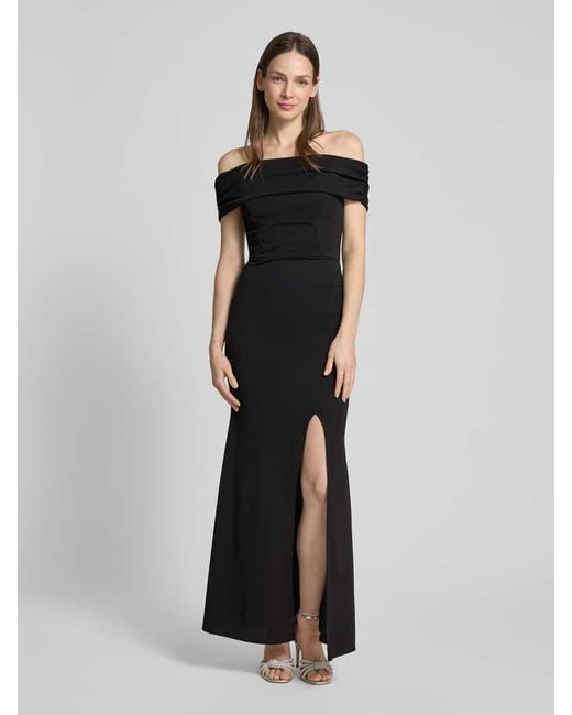 Sistaglam Black Abendkleid mit Gehschlitz Modell 'CAREY'