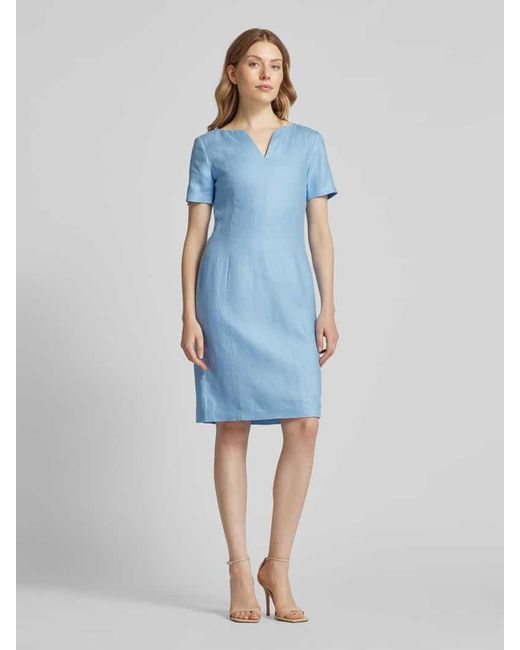 White Label Blue Knielanges Kleid Mit V-Ausschnitt