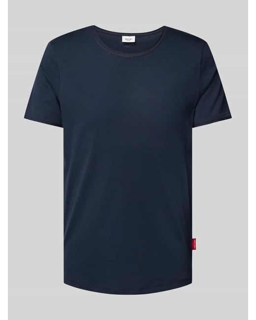 Joop! T-Shirt mit geripptem Rundhalsausschnitt Modell 'Caspian' in Blue für Herren