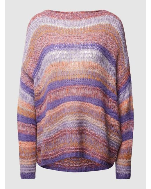 Rich & Royal Pink Oversized Strickpullover Mit Allover-Muster