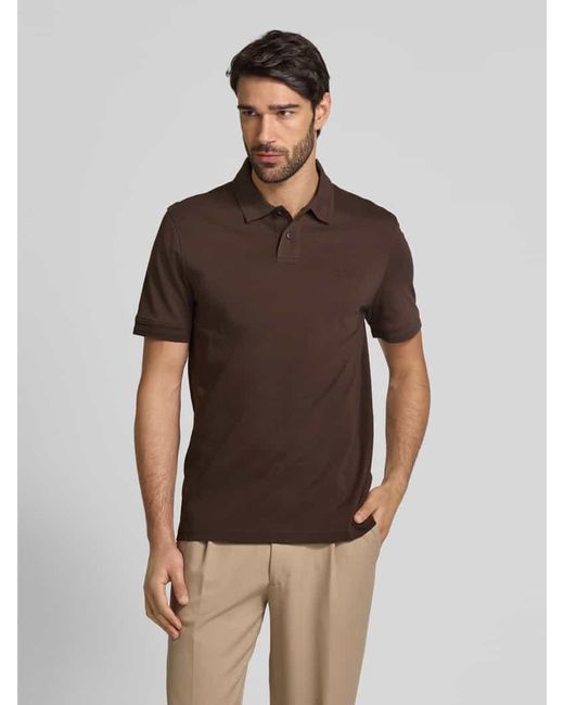 Boss Regular Fit Poloshirt Mit Label-Stitching Modell 'Interlock' in Brown für Herren