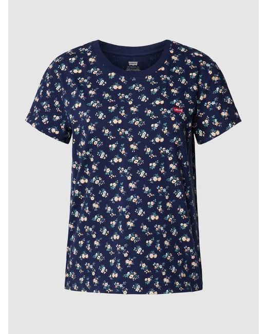 Levi's Blue T-Shirt mit floralem Allover-Muster