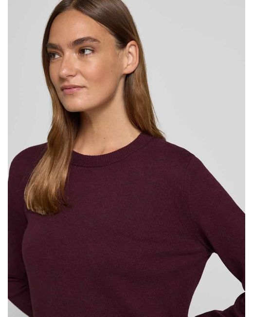 Tom Tailor Purple Regular Fit Strickpullover aus Baumwoll-Kaschmir-Mix