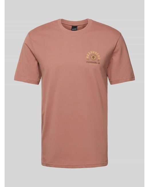 Only & Sons Slim Fit T-Shirt mit Motiv-Print Modell 'BASIC' in Pink für Herren