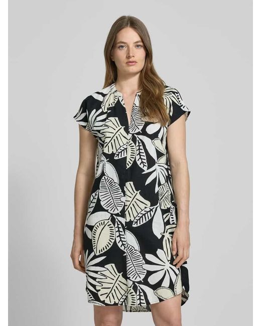 S.oliver Black Relaxed Fit Blusenkleid aus Leinen-Viskose-Mix