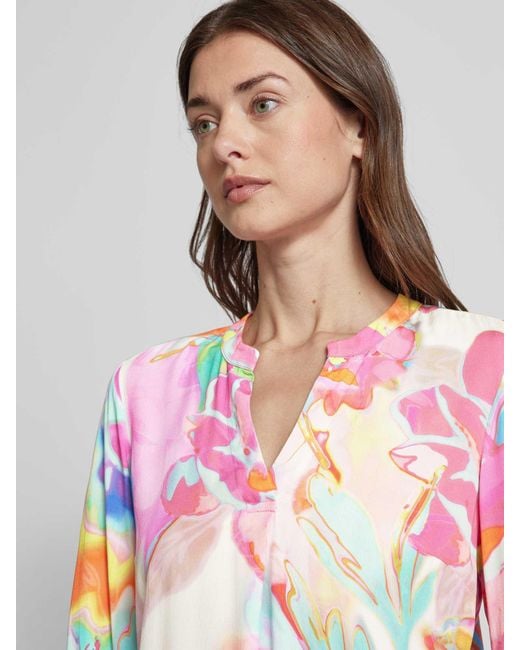 Emily Van Den Bergh Pink Bluse mit floralem Muster Modell 'Multi Aquarell'