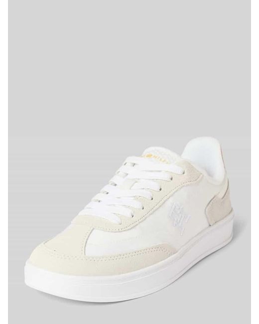 Tommy Hilfiger White Low Top Sneaker mit Echtleder-Applikationen Modell 'HERITAGE'