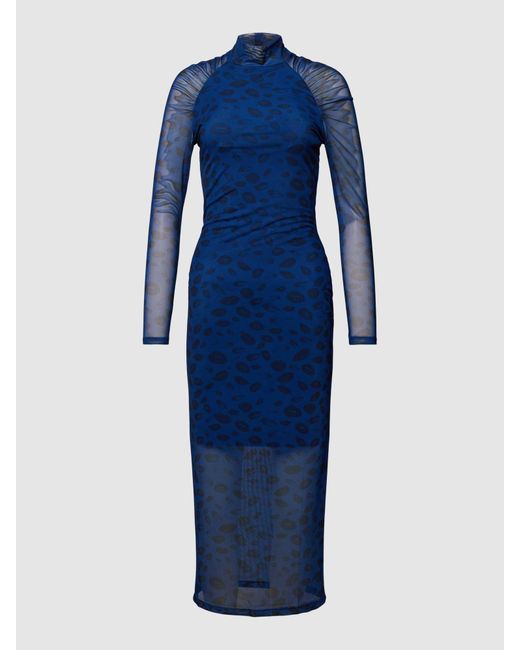 HUGO Midi-jurk Met All-over Motief in het Blue