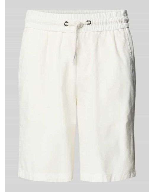 Blend Regular Fit Sweatshorts aus Leinen-Mix Modell 'BAY' in White für Herren