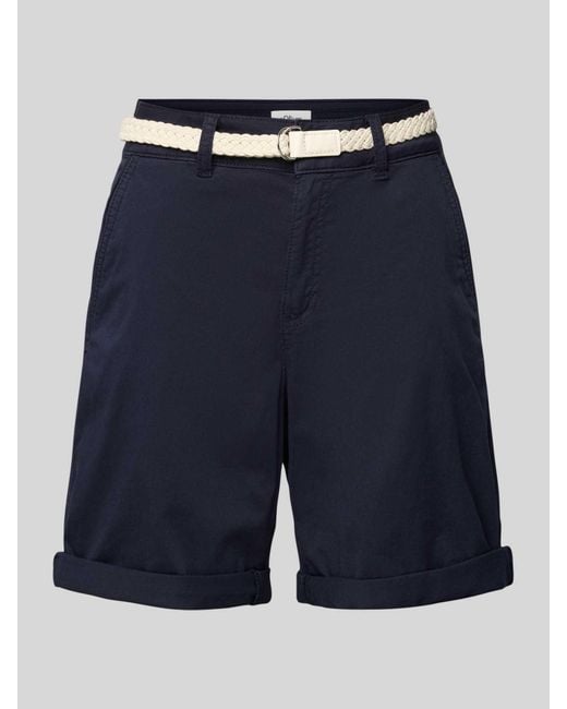 S.oliver Regular Fit Korte Chino Met Gevlochten Riem in het Blue