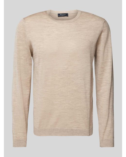 Maerz Gebreide Pullover Van Scheerwol in het Natural voor heren