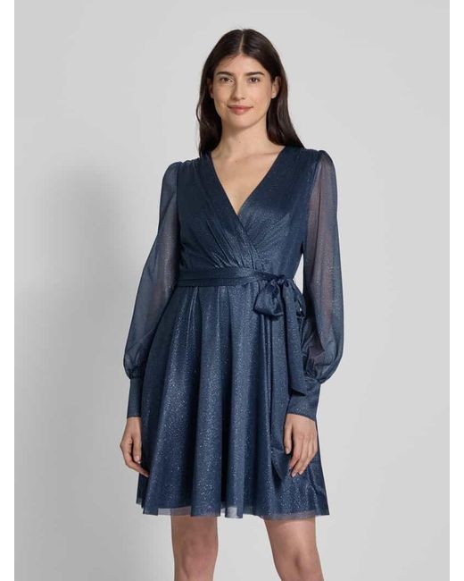 Jake*s Blue Mini Cocktailkleid in Wickel-Optik