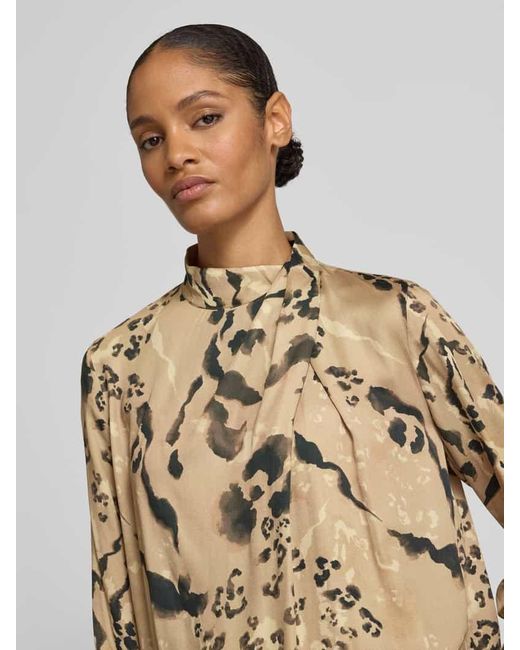 Jake*s Natural Bluse aus Viskose mit Stehkragen