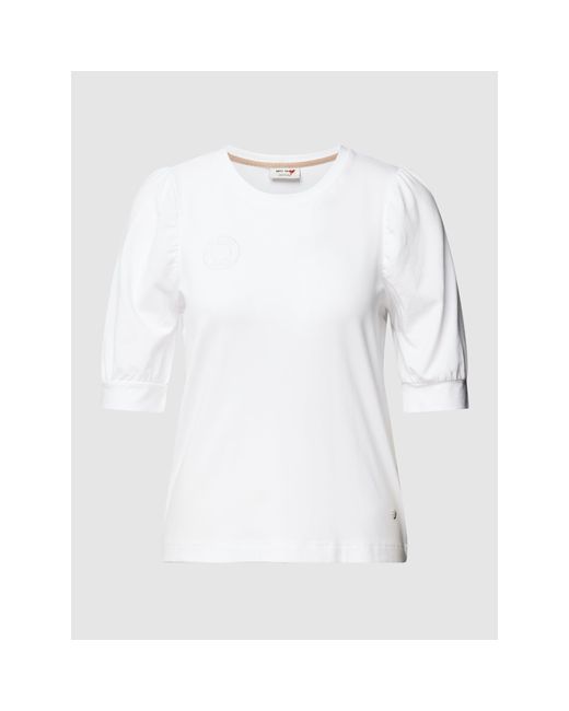 Mos Mosh White T-Shirt mit Label-Applikation