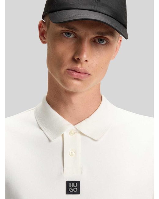 HUGO Poloshirt Met Labelpatch in het White voor heren