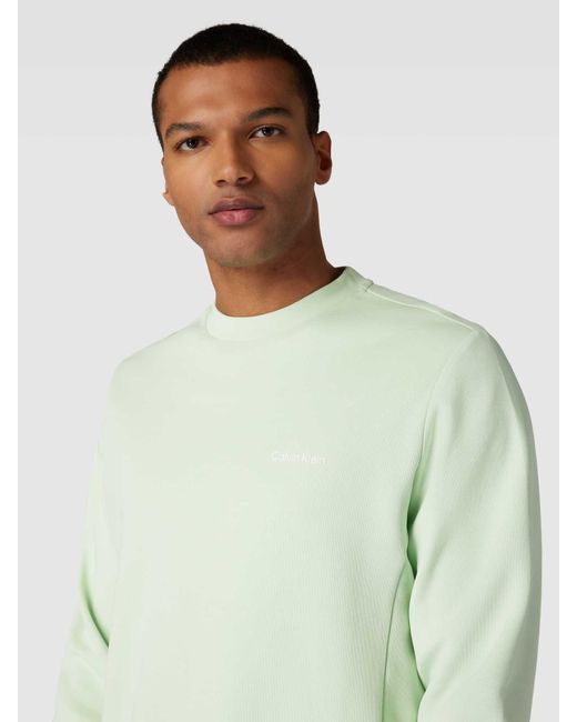 Calvin Klein Sweatshirt Met Labelprint in het Green voor heren