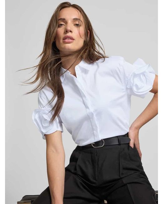 Zero White Regular Fit Hemdbluse mit 1/2-Arm